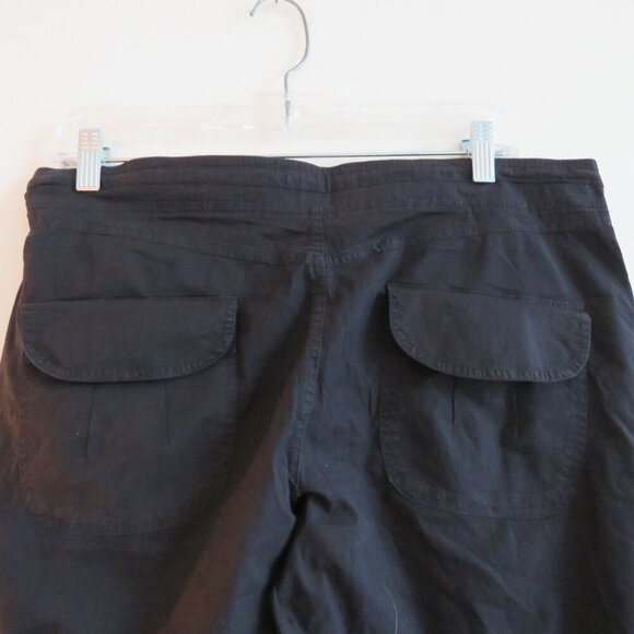 XCVI Black Straight Leg Cotton Cargo Pants Pockets Grunge Goth Alt - Picture 13 of 16